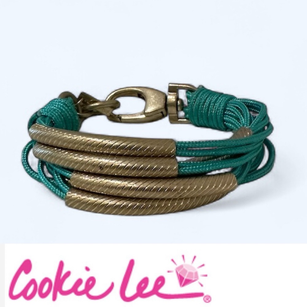 Cookie Lee Teal and Gold Bracelet, MSRP‎ $25